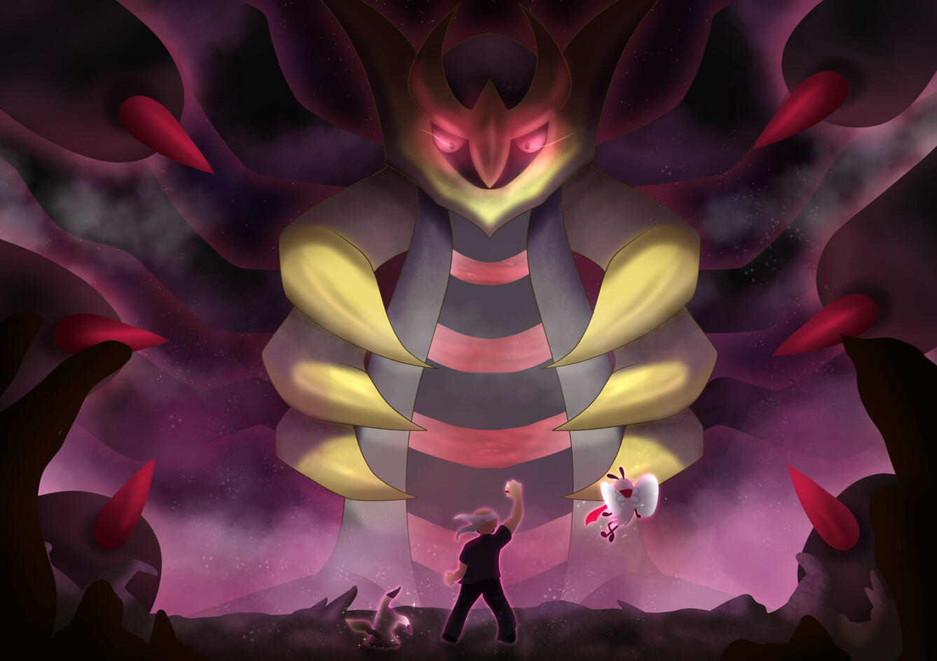 A piece of fanart I created for Youtuber Sauce McGavin, who at the time was doing a lot of dynamax adventures in Pokemon Sword and Shield.