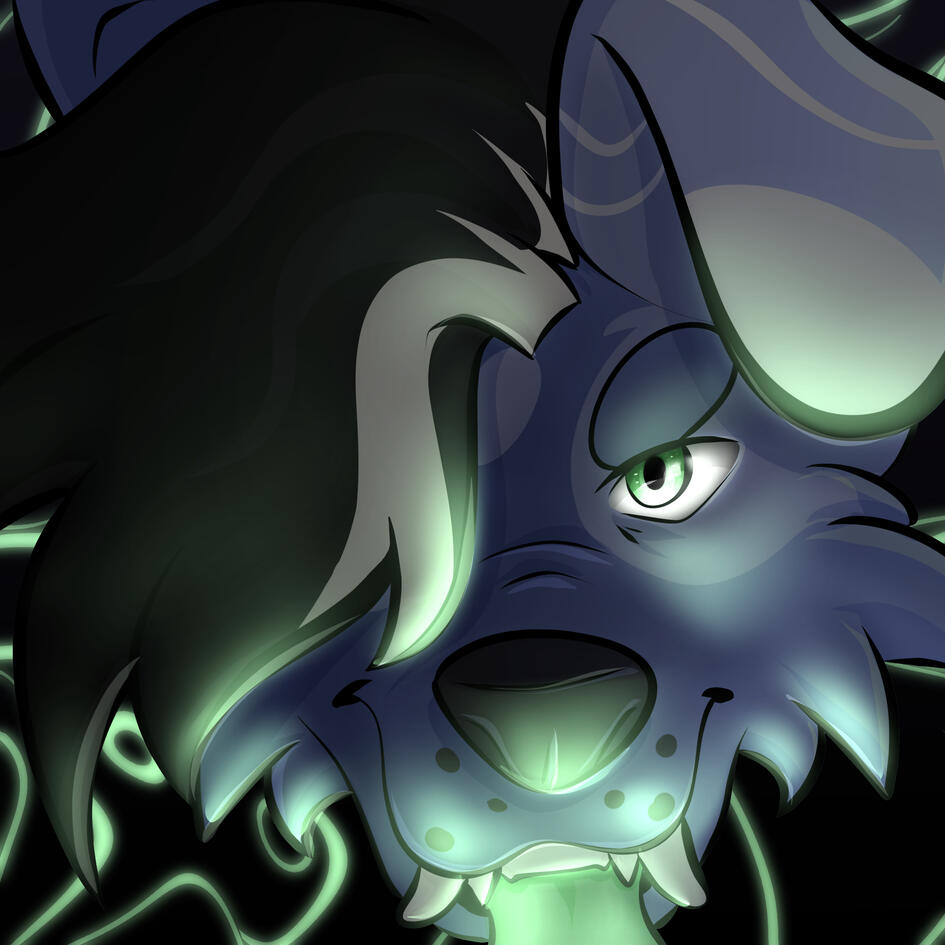 A personal icon I designed of an anthro character named Noxus.