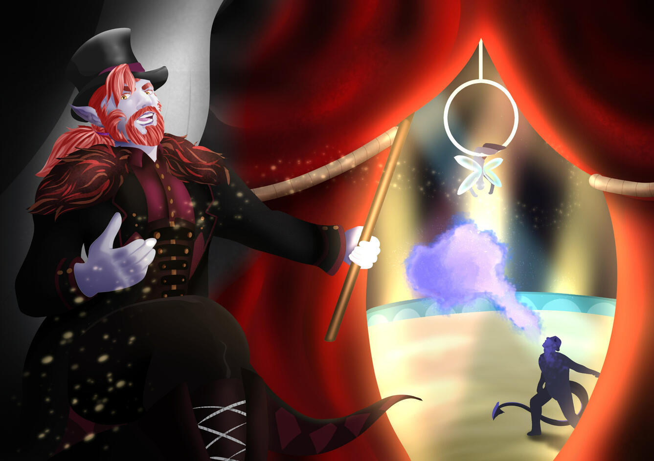 Part of a university task in which I had to world build and insert believable characters! This piece was focusing on the Ringmaster.