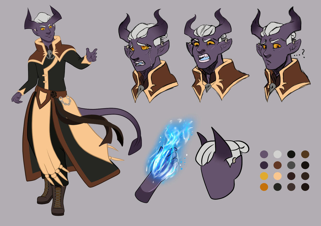 A reference for my first Dungeons and Dragons character, a tiefling named Ourax.